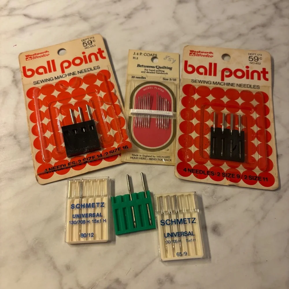 Vintage Sewing Needle Lot Woolworth Woolco Ball Point Schmetz J&P Coats Quilting